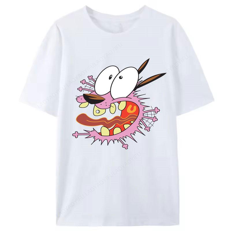 Courage The Cowardly Dog Animated Movie Promo Nerd T Shirt 2025 Summer New Arrival for Kids Gifts Clothes Camisa Creativity Tee