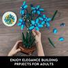 1097PCS Blue Orchid Potted Building Blocks MOC Bricks Toys DIY Plastic Bonsai Artificial Flowers for Home Decor Gift Set