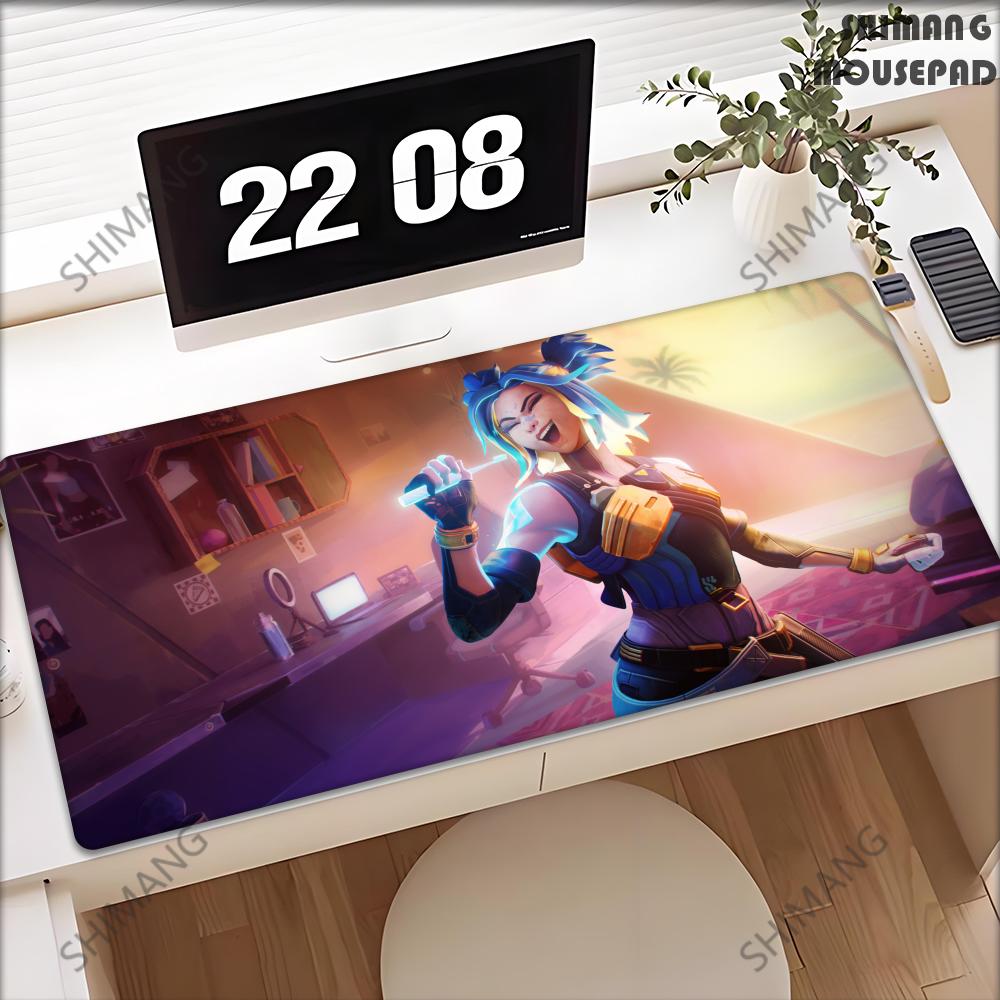 Tapete de Rato Neon Valorant Gaming XL Novo Mousepad HD XXL MousePads Borracha Natural Antiderrapante Tapete de Mesa para Mouse de Computador de Escritório
