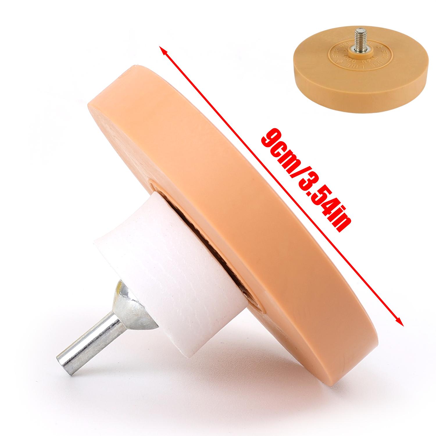 

Car Rubber Wheel Removal Adhesive Rubber Wheel Smooth Drill Adapter Paint Repair Rubber Vinyl Decal Polishing Quick Removal Tool