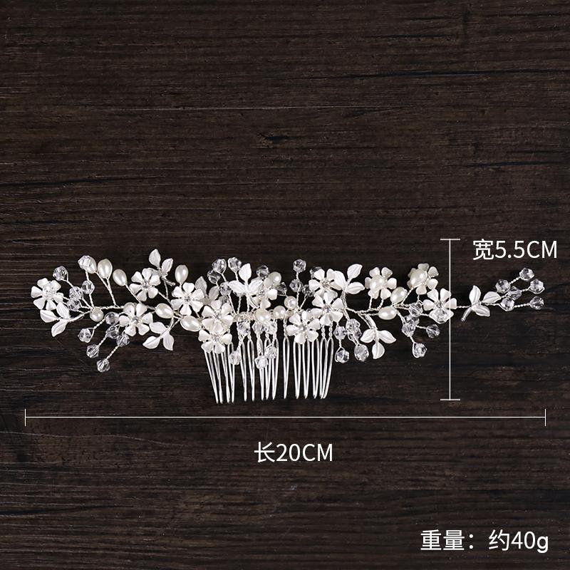 Trendy Silver Color Rhinestones Leaf Flower Hair Comb Bridal Hair Accessories Headpiece wedding Hair ornaments Women Jewelry