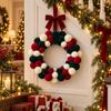 Mixed-Size Flocking Ball Christmas Wreath with a Soft-Finish Look, Rounded Holiday Decoration for Balconies, Entryways and Party Backdrops