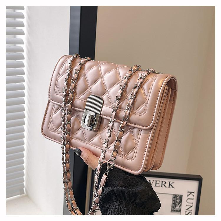 Womens Pu Crossbody Bag With Chain Strap And Cell Phone Pocket For Daily Use