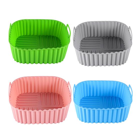 Square Air Fryer Liner Silicone Baking Mat 6.7 Inch Non-Stick Oven Safe Tray BPA-Free Air Fryer Basket for Even Cooking