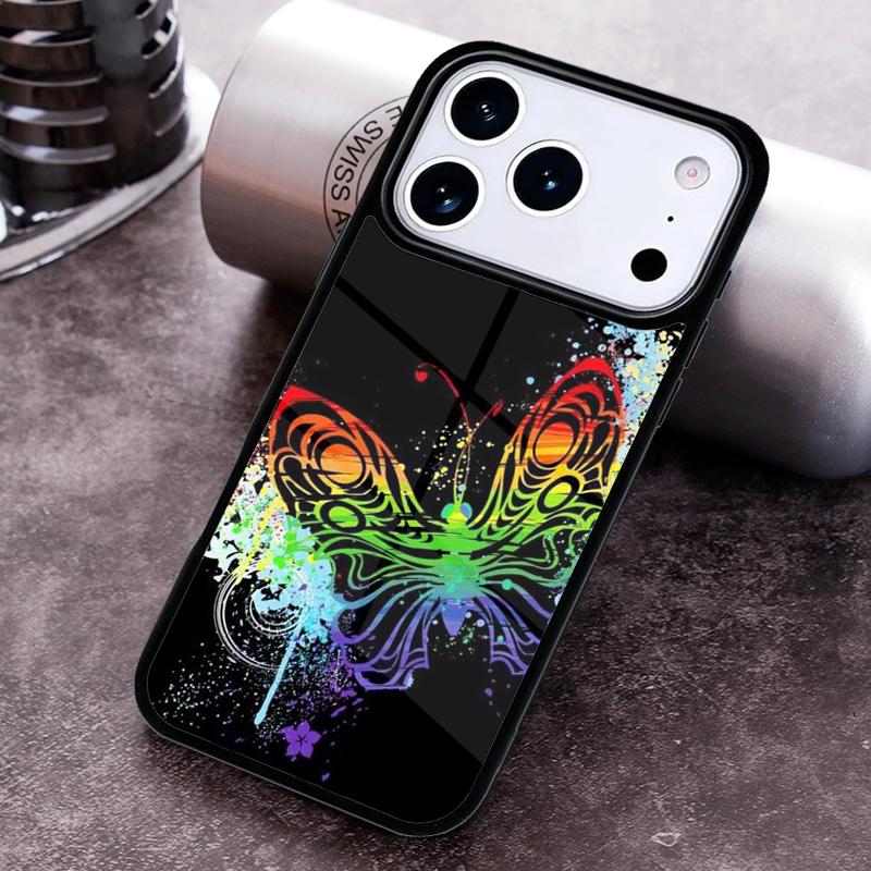 Music Notes Butterfly Phone Case for iPhone 17 16 15 Pro Max Air 14 13 12 11 Plus Shockproof Capa Cover