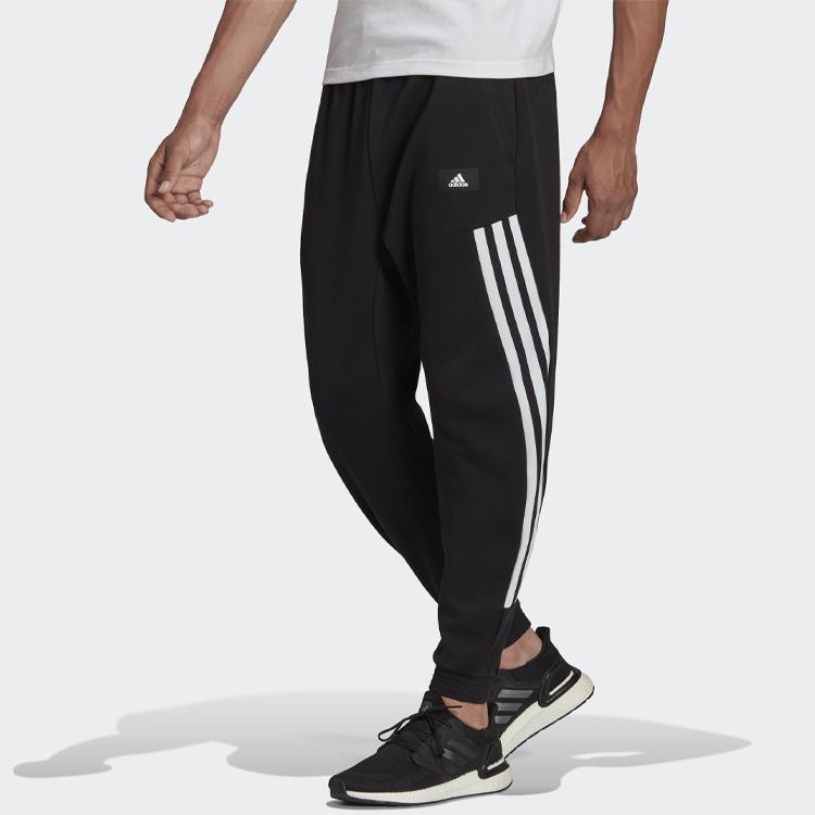 Adidas Logo Casual Stretch Sports Pants Men Bottoms Black H46555