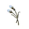 Gold-Plated Magnolia Brooch with Imitation Jade, Ethnic Style Cheongsam Hanfu Women's Accessory Pin