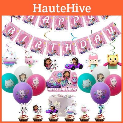 Gabby's Dollhouse Spiel Themenpartyzubehör Perfekt für Geburtstags- und Pyjamapartys