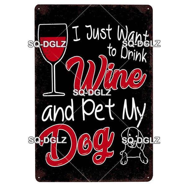 [SQ-DGLZ] Wine Metal Sign Vintage Tin Sign Bar Wall Decor Metal Crafts Home Decor Painting Plaques Art Poster Custom