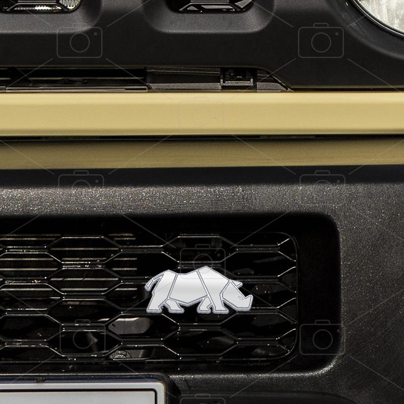 Auto Metall Karosserie Nashorn Rhinoceros Logo Aufkleber Kühlergrill Abzeichen Kofferraum Embleme Sticker Zubehör