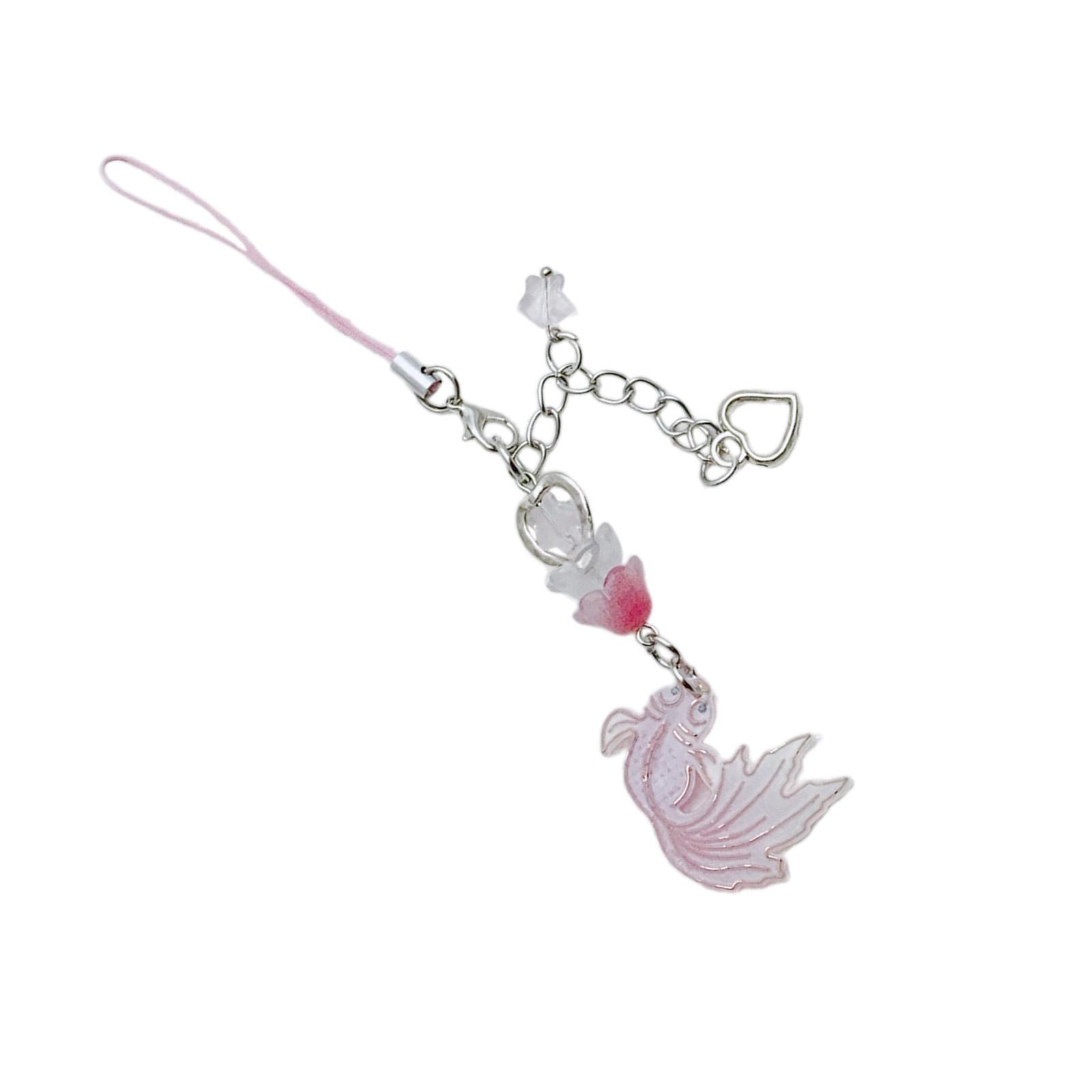 

Красочная подвеска-брелок в виде золотой рыбки и цветка-звезды, акриловое кольцо для ключей для женщин, девочек, модный шарм для сумки, украшение для телефона 3