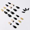 Black Gold Glitter Waterproof Removable False Nail Stickers