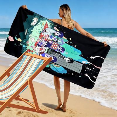Omori 2D Flat Print Beach Towel, Large Soft Quick Dry Towel for Beach Camping SwimmingSSTJ0917116