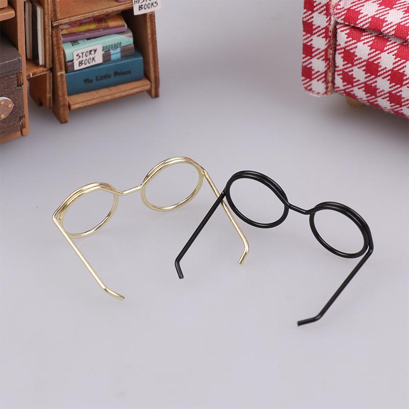 10Pcs Retro Mini Metal Round Doll Glasses Frame Lensless Miniature Eyewear Great For Plush Doll Decoration Accessories