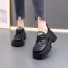Thick sole heightening new British style small leather shoes spring ultra-light single shoes