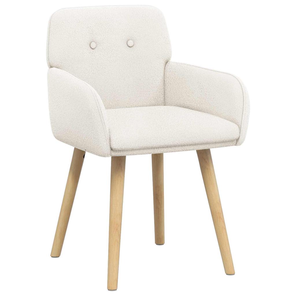 Dining Chairs 2 Pcs Boucle Cream 59 X 57 X 85 Cm