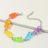 Cartoon Rainbow Candy Bear Ins Colored Gummy Candy Woman Bear Bounce Di Hip Hop Jelly Color Bracelet Girl Bracelet Zircon Gift