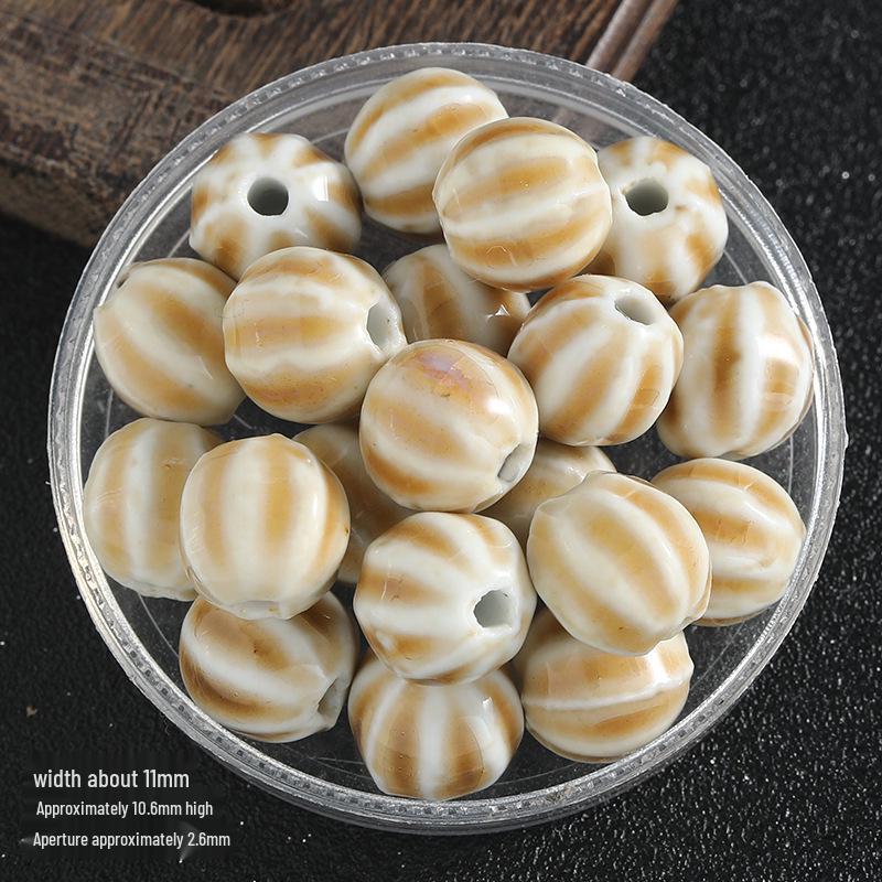 DIY Flower Glaze Watermelon Ceramic Beads – Loose Porcelain Beads for Jewelry, Clothing Accessories, Bracelet & Necklace Crafts