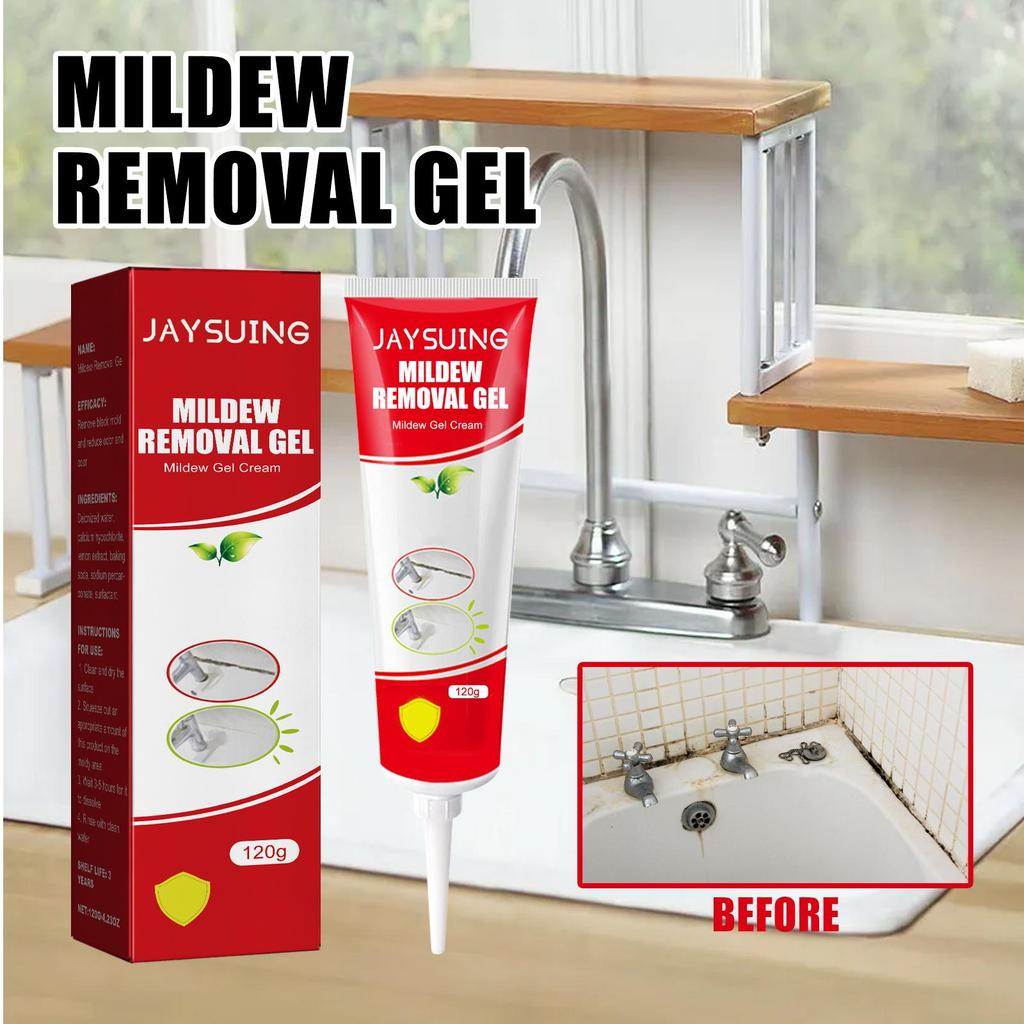 Jaysuing Mildew Remover, Cleaning and Stain Removal Anti-Mold Cleaner for Bathroom and Kitchen Ceilings and Walls, 120g