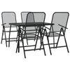 VidaXL Garden Dining Set 5 Pcs Anthracite Metal Mesh 3211820