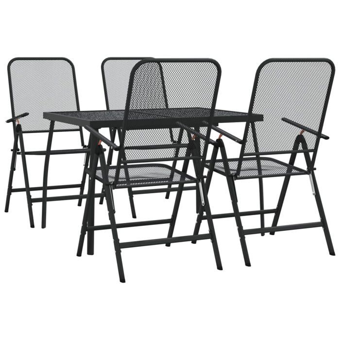 VidaXL Garden Dining Set 5 Pcs Anthracite Metal Mesh 3211820