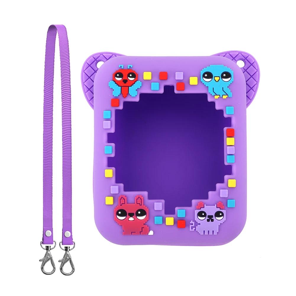 3D Animal Print Silicone Protective Cover With Lanyard for Bitzee Digital Pet Interactive Virtual Toy Portable Carrying Case Bag