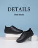 Red Dragonfly Men's Waterproof Leather Casual Shoes - Winter Soft Sole, Flat Bottom, Black