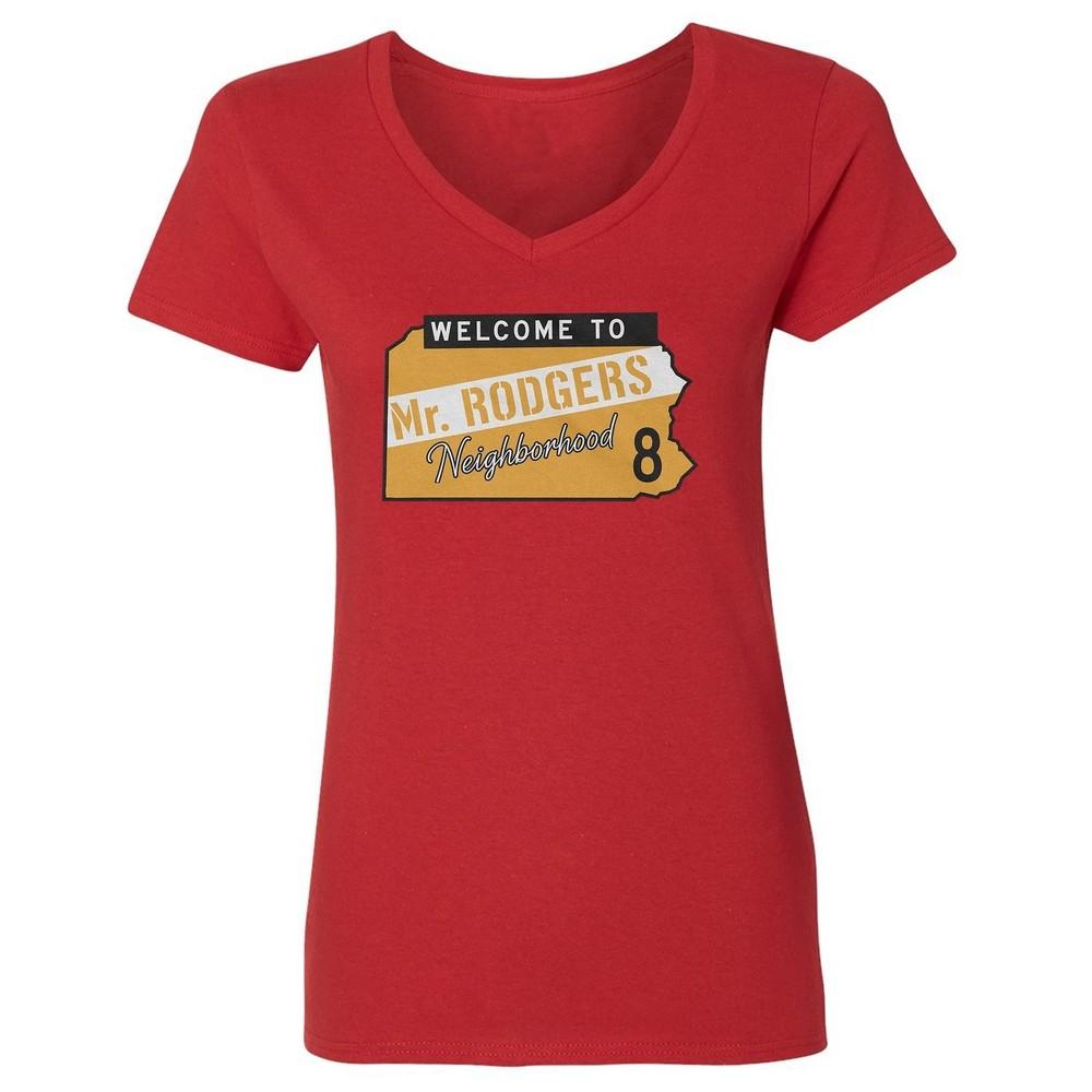 Welcome To Neighborgood - Mr. Rodgers #8 Pittsburgh Ladies  V-Neck Tshirt Unisex T-Shirt XXXL
