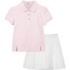 HAZZYS Girls' 2026 Summer Breathable Lapel Short-Sleeve Two-Piece Set