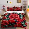 Red Roses and Leaves. Bedding Sets Duvet Cover Sets Duvet Covers Pillowcases(1*Duvet Cover 2*Pillowcases Without Duvet Insert)