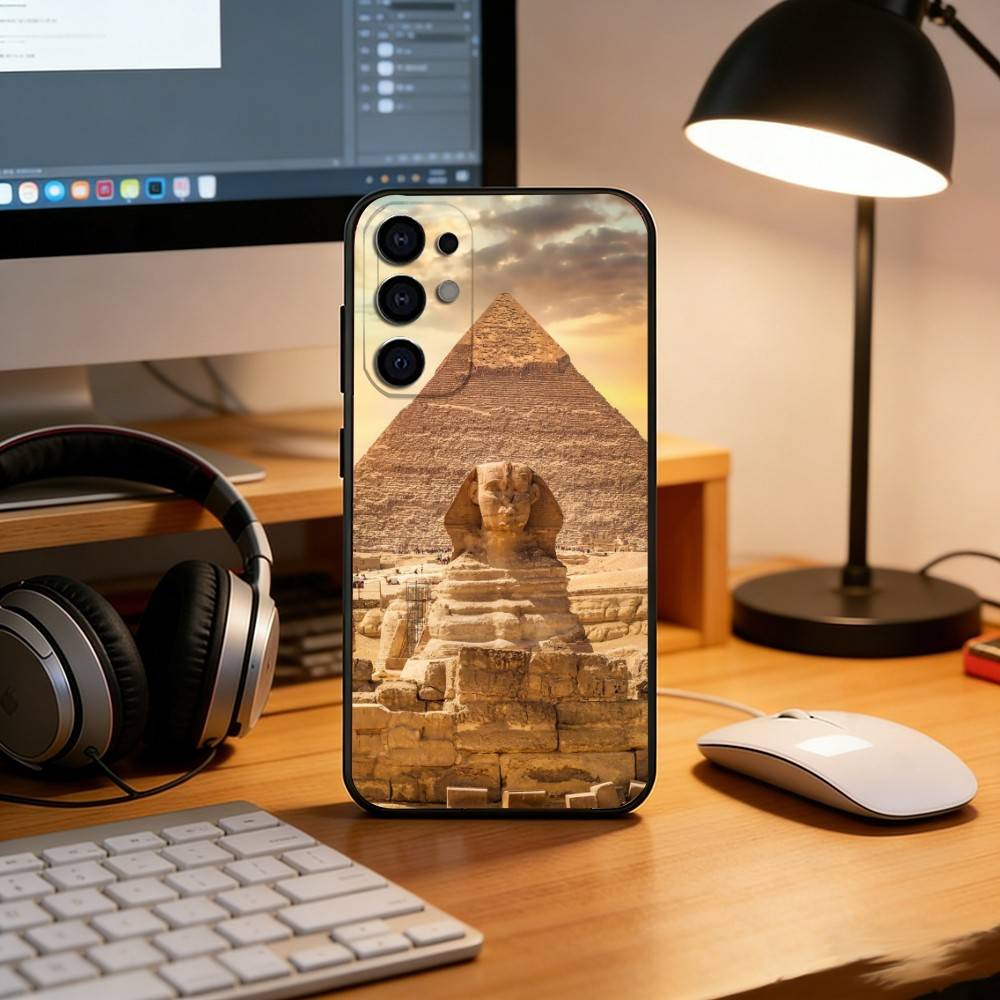 The Pyramids of Giza Phone Case For Samsung S25,S24,S21,S22,S23,S30,Ultra,S20,Plus,Fe,Soft Silicone Black Cover