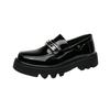 Men's platform big head leather shoes spring and autumn new men's fashion glossy thick sole