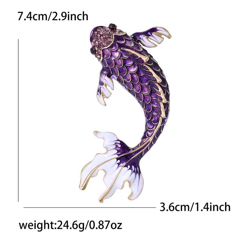 Enamel Carp Brooch for Women Unisex Animal Lapel Pins Party Friend Accessories Gifts