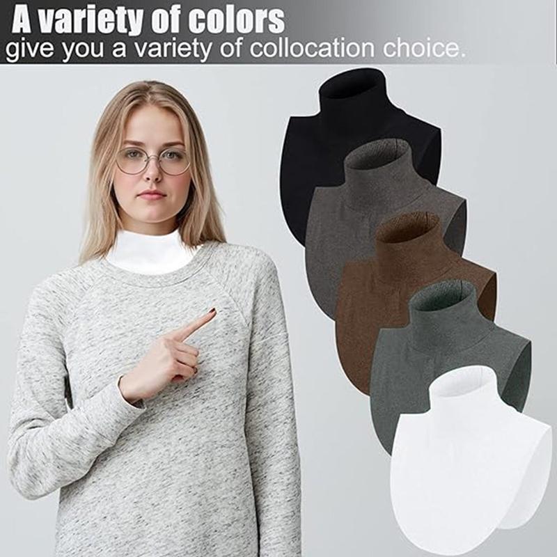 Soft Cotton Modal Inner Neck Cover Solid Color False Collar For Woman Mock Neck Half Top Detachable Collars Neck Free Size