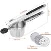 Potato Masher Stainless Steel with 3 Interchangeable Fineness Discs Spaetzle Maker Creates Smooth Creamy Mashed Potato