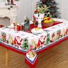 Rectangle Christmas Santa Claus Xmas Tree Tablecloth Dining Room Decor Waterproof Holiday Party Decor Tablecloth For Table