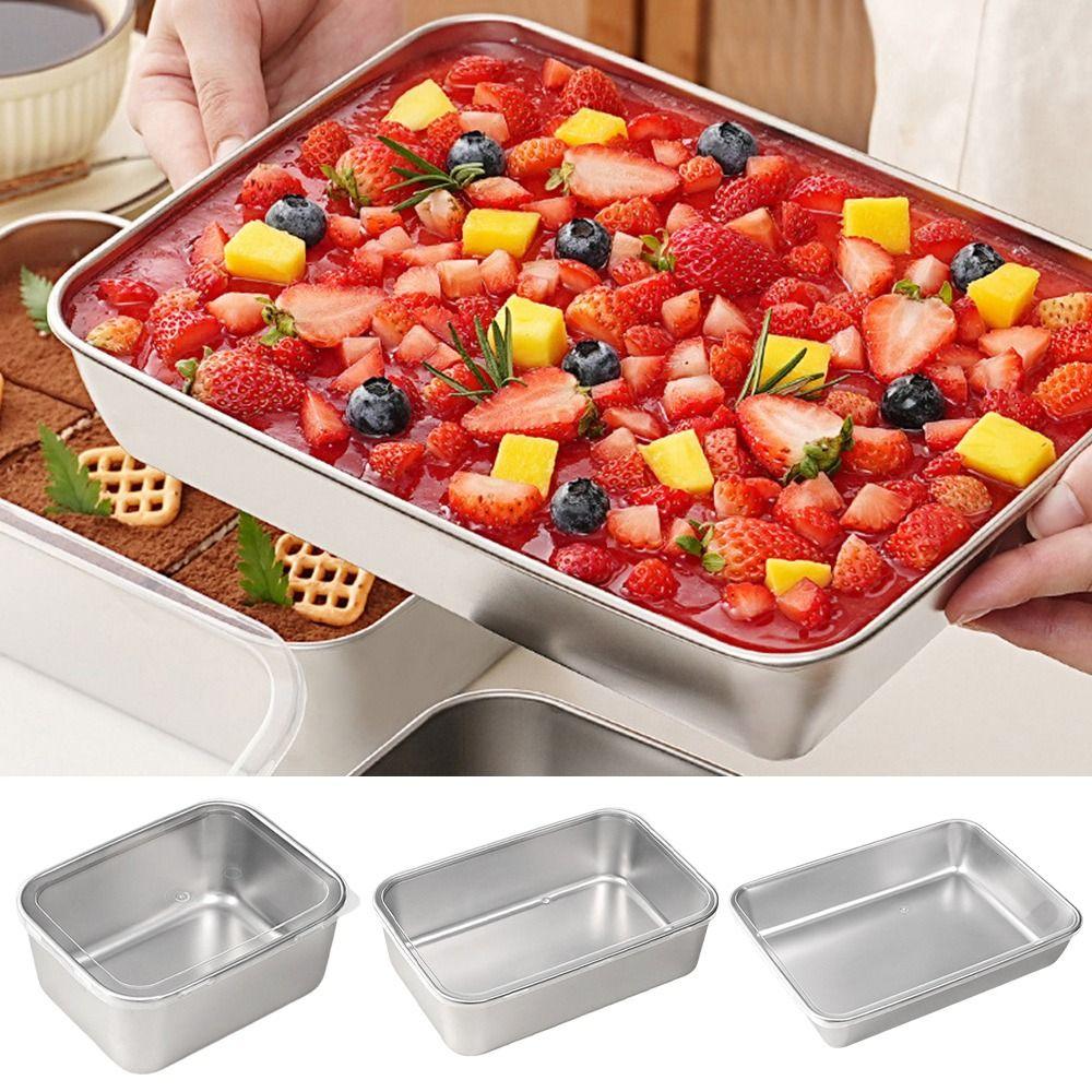 Leakproof Stainless Steel Food Containers Stackable Reusable Metal Lunch Box Lockable Clips Square Dish Preservation Box
