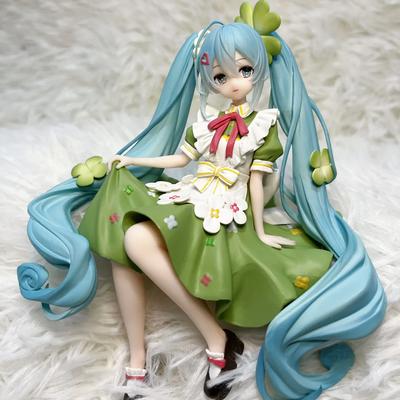 15CM Anime Figure Hatsune Miku Noodle Stopper Lucky Grass Fairy Action Figure PVC Collection Model Ornament Toys Gifts
