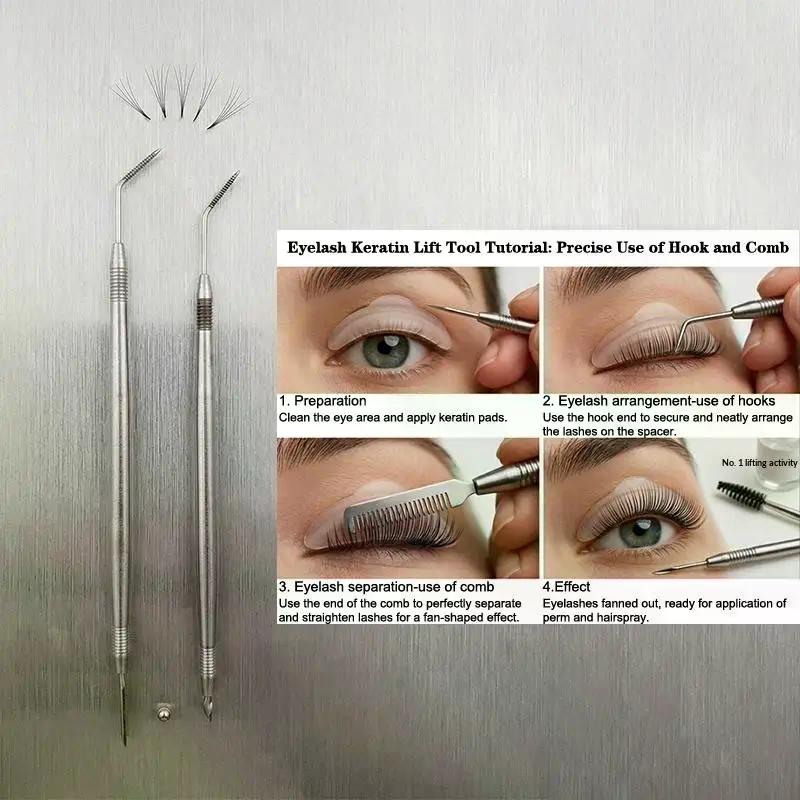 Double-headed Lash Lift Curler Eyelash Perming Stick Stainless Steel Cosmetic Applicator Comb Tool Eyelash Extension Supplies