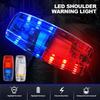 Polizeilicht LED Rot Blau Schulterlampe Warnung Notfallwarnung Sicherheitsleuchten USB Wiederaufladbar mit Clip Weißes Licht Taschenlampe