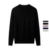 Men Autumn V Neck Merino Wool Knit Pullover Warm Solid Sweater