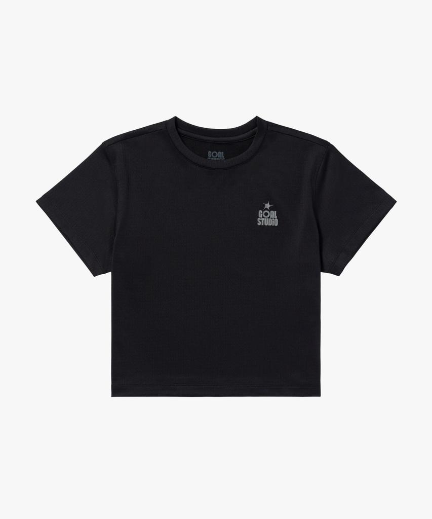GOALSTUDIO Ws Track Goal Logo Crop Tee-Black