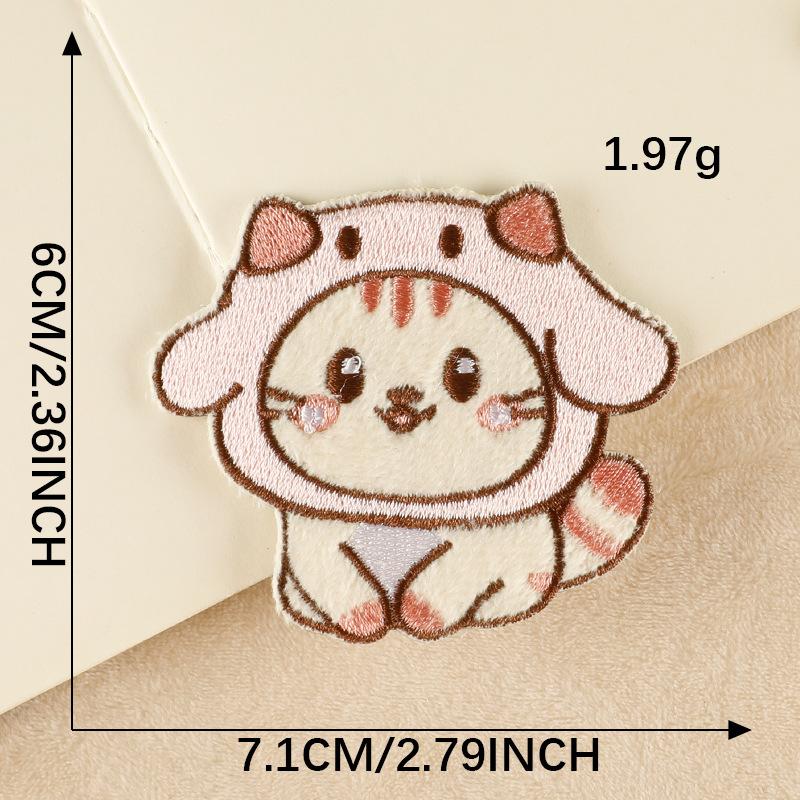 

Оригинальная вышитая этикетка вышитая наклейка значок одежда аксессуары мультфильм плюшевый кот тканевая этикетка значок нашивка ткань B2R-C-3-8