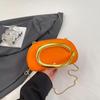 Women PU Leather Metal Handle Handbag with Chain Metal Decoration Evening Bag Hand-held Shoulder Clutch Bag for Evening Dinner