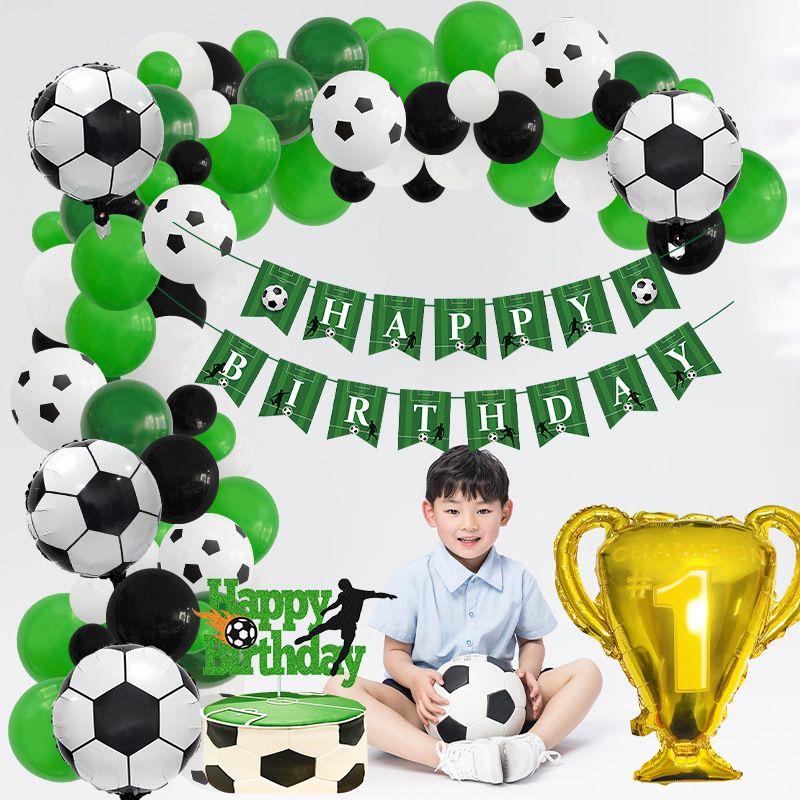 Football World Cup Trophy Theme Football World Cup Trophy Aluminum Film Balloon Set Cake Stand Birthday Party Decorative Items