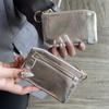 Genuine Leather Change Purse Women Small Mini Cow Crack Zipper Key Thin Wallet Coins Money Bag