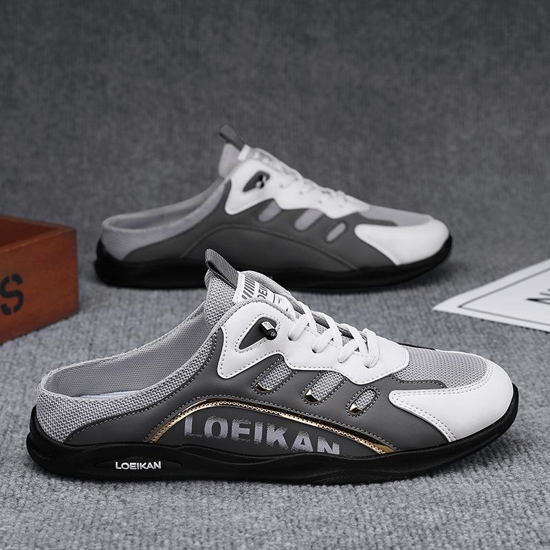 Men's plus size casual mesh slippers summer breathable non-slip walking shoes fashion Baotou comfortable outdoor sports sandals