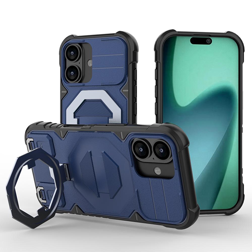For iPhone 17 Case Compatible with MagSafe PC + TPU Kickstand Phone Cover with Lanyard