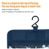 Hanging Toiletry Bag Cosmetic Bag Foldable Makeup Bag with Hook and Tote Navy Blue 24x18.5x9.5cm