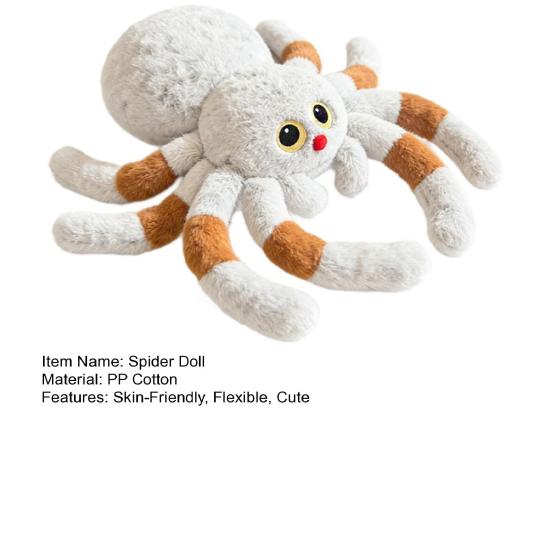 Spider Plush Toy 30/50cm Soft Stuffed Animal Red Nose Big Eyes Simulation Spider Doll Novelty Gift for Kids Adults